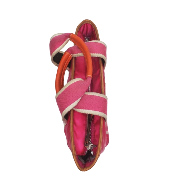 COACH Hamptons Mini Weekender Tote Pink Satin Bag - Picture 6 of 15